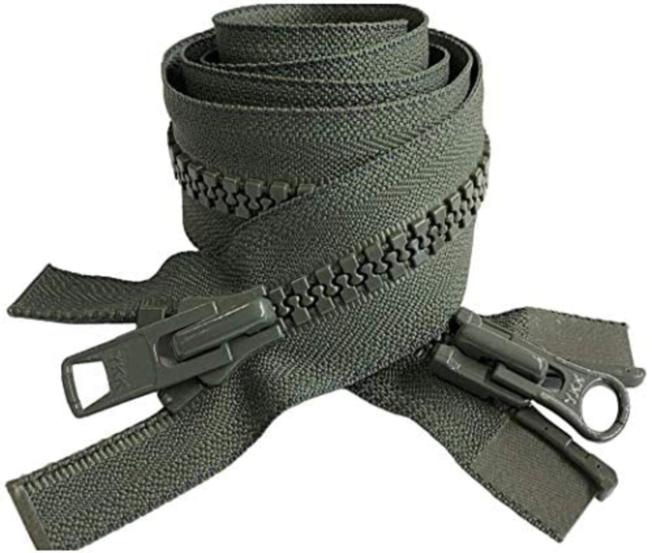 #10 Vislon Molded Separating Two-Way YKK Heavy Duty Jacket Zipper - Choose Your Length & Color - 1 Zipper Per Pack - Made in The United States (Olive Green - 567, 36" Inches)